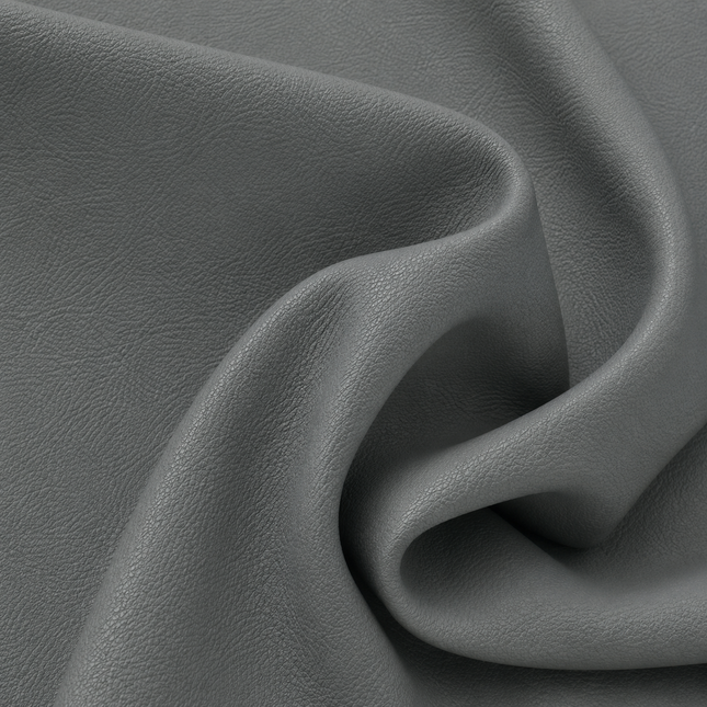 KOREAN LEATHER- Leatherette Faux Leather Upholstery Fabric- Steel