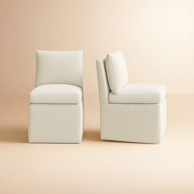Taru Modern Side Chair Set of 2 with Curved Silhouette and Minimal Design Ideal for Dining or Living Spaces - Uber Decor