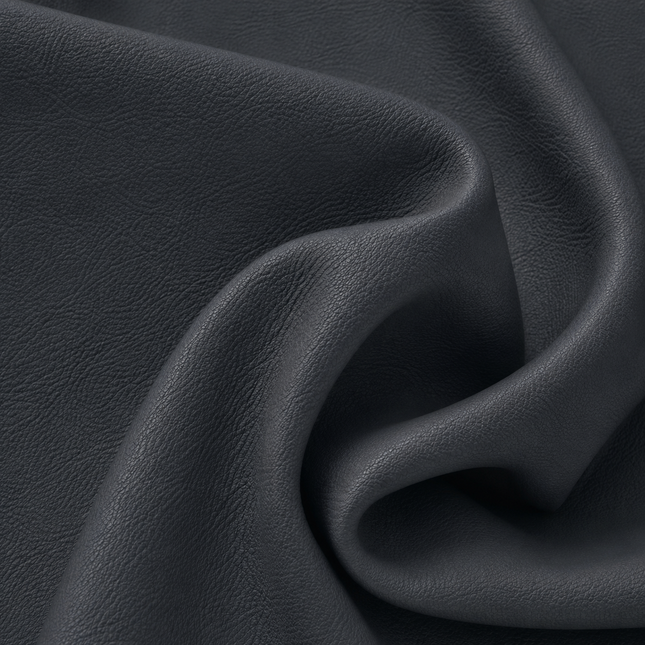 KOREAN LEATHER- Leatherette Faux Leather Upholstery Fabric- Charcoal Gray