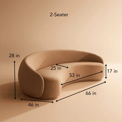 Santiago Serenity Sofa - Contemporary & Boho Style - Curved Couch - For Living Room