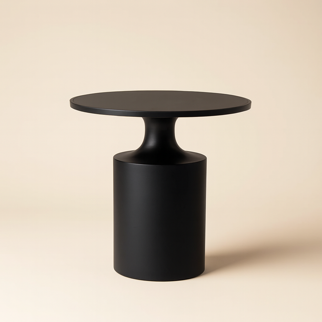 The Atlas Cylinder – Custom Cylindrical Base Side Table in Mid Century Modern Style for Living Room - Uber Decor