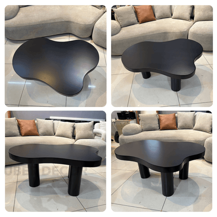 Tocantins Cloud Coffee Table – In Stock Solid Black Matte Organic Nordic Center Table