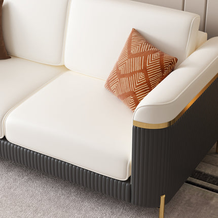 Nicosia Luxury Modern Art Deco Sofa with Fluted Base Design Customisable Designer Couch for Executive Interiors