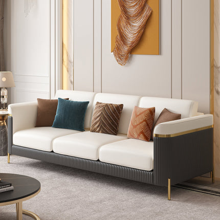 Nicosia Luxury Modern Art Deco Sofa with Fluted Base Design Customisable Designer Couch for Executive Interiors