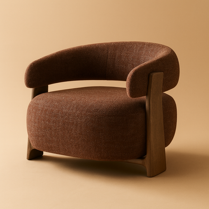 Tranquil Arc Living Room Chair Mid Century Modern American Inspired Solid Wood Frame Fixed Base Contemporary Chair Lounge and Bedroom - Uber Decor