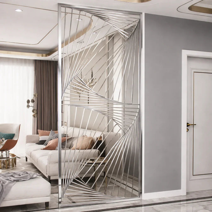 TENZA Stainless Steel Artistic Room Divider With Tensioned Line Design For Living Room Foyer And Contemporary Interior Spaces