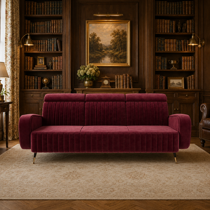 Como Luxury Modern Channel Tufted Sofa with Art Deco Inspired Design Customisable Designer Couch for Premium Contemporary Spaces