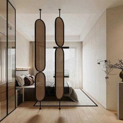RAVENI Handcrafted Wooden Rattan Room Divider for Living Rooms, Lounges & Open Homes with Made-to-Order Customisation