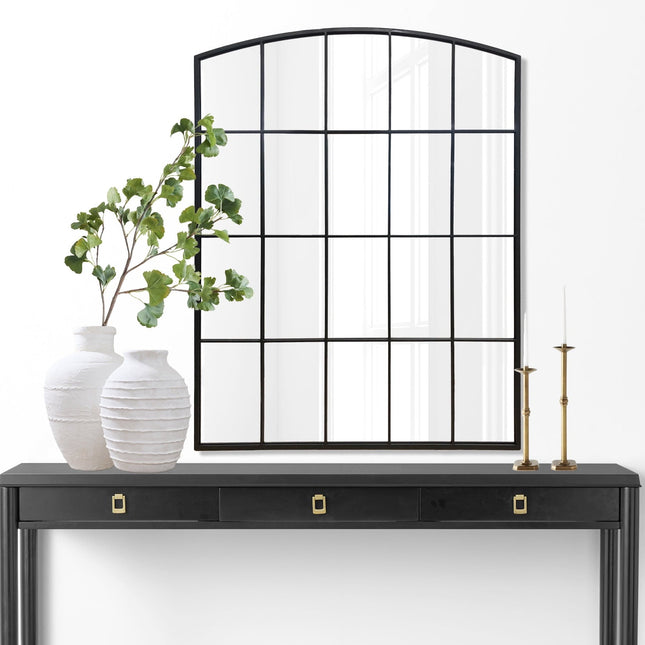 Classic Roman Arched Window Mirror – Full-Length Mirror for Living Room, Bedroom, and Entryway Decor - Uber Decor