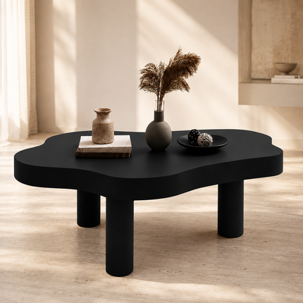 Tocantins Cloud Coffee Table – In Stock Solid Black Matte Organic Nordic Center Table