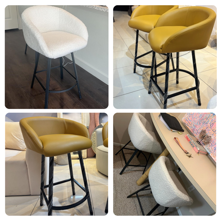 Talise 360 Revolving Swivel Bar Stool - Modern Counter Height Tall Bar Chair - Uber Decor