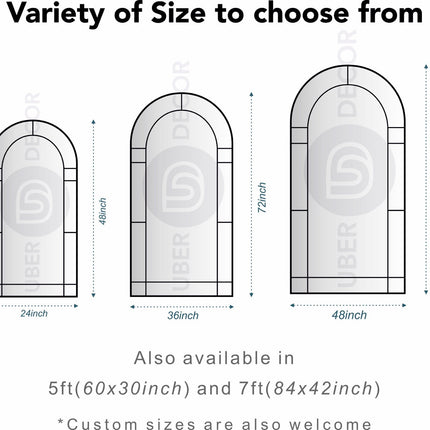 HavenArch- Arched Top Full Length Metal Framed Door Style Mirror for Entrance Foyer, Living Room, Boutique or Clothing Store - Uber Decor