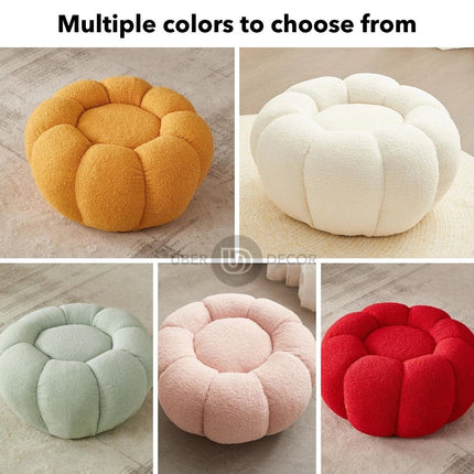 Pumpkin Hue Ottoman Stool Chair - Soft Stool & Footrest for Living Room or Bedroom Modern Living Room Furniture - Uber Decor