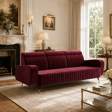 Como Luxury Modern Channel Tufted Sofa with Art Deco Inspired Design Customisable Designer Couch for Premium Contemporary Spaces
