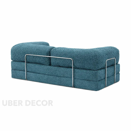 The Teddy Block Sofa- 5-in-1 Modern Adjustable Sofa Cum Bed for Guest Room, Kids Room, Bedroom or Living Room- Custom Fabric and Size