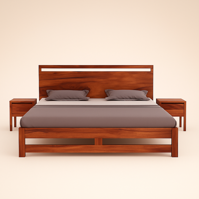 MapleLine Contemporary Solid Wood Platform Bed for Urban Homes - Uber Decor