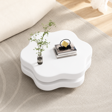 Cedar Elan End Table – Ready to Ship White Matte Folding Rotating Coffee Table