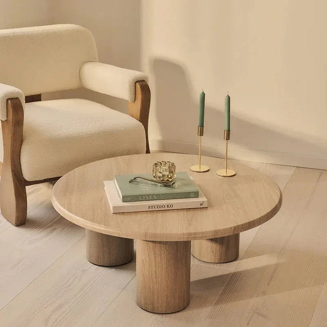 Salado Coffee Table Modern Soft Minimal Organic Luxe Inspired Designer Center Table Custom Finish Multi Pillar Table for Elegant Lounge Setting
