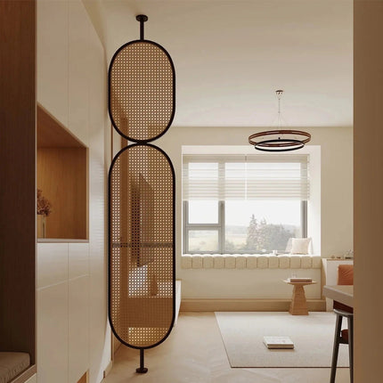 RAVENI Handcrafted Wooden Rattan Room Divider for Living Rooms, Lounges & Open Homes with Made-to-Order Customisation