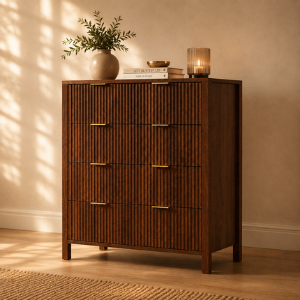 Stratus Grove Modern Dresser – Vertical Cabinet for Bedroom, Living Room, or Entryway