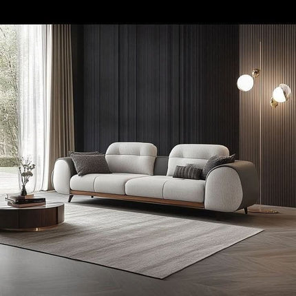 Vancouver Luxury Modern Sofa with Rounded Armrests and Minimalist Designer Couch for Living Room
