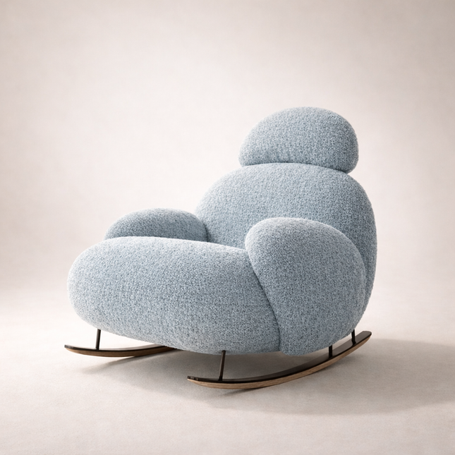 Iraaya Minimalist Fabric Rocking Cloud Chair for Living Room or Bedroom - Uber Decor
