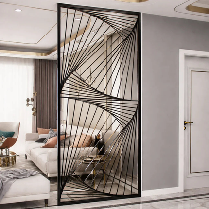 TENZA Stainless Steel Artistic Room Divider With Tensioned Line Design For Living Room Foyer And Contemporary Interior Spaces