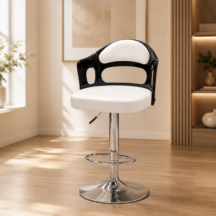 Belluno Modern Bar Stool with Hydraulic Lift for Kitchen Island and Home Bar Seating Mid Century Contemporary Counter Chair