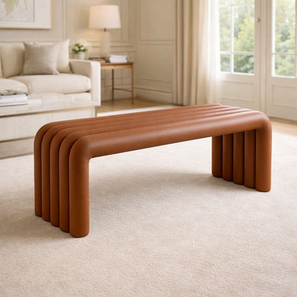 Nuvin Arc – Modern Nordic Bench with Sculptural Form | Minimalist Shoe Changing Stool for Entryways, Living Rooms, or Bedrooms