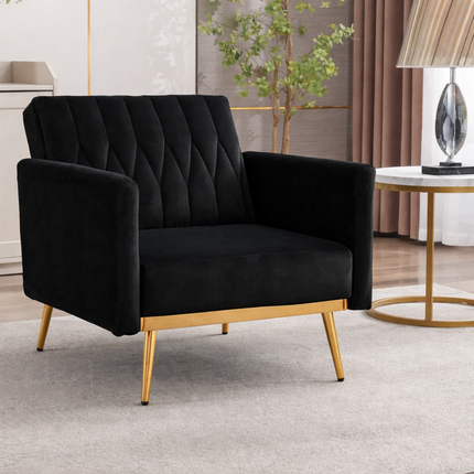 Selina- Modern Single Sofa Chair - Upholstered Tufted Lounge Accent Living Room Chair