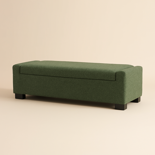 Marlow Rectangular Storage Bench with Hinged Lid for Modern Living Room & Bedroom Organizer for Seating, Footrest & Hidden Storage - Uber Decor