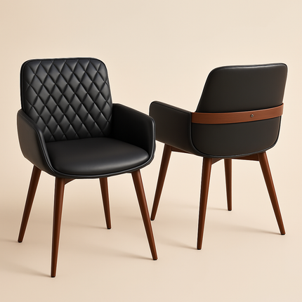 Tavra Contemporary Dining Chair Set of 2 Modern Custom Made Design with Armrest Ideal for Dining Room Office Space - Uber Decor