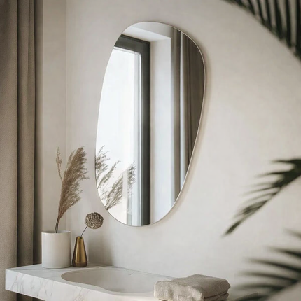 Niva Frameless Asymmetrical Wall Mirror Custom Sizes Available - Uber Decor