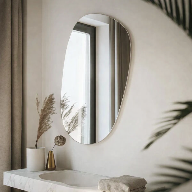 Niva Frameless Asymmetrical Wall Mirror Custom Sizes Available - Uber Decor