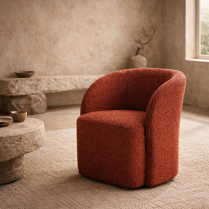 Tovia Modern Dining Chair Custom Made Barrel Back Design Ideal for Dining Room Living Area Compact Luxury Furniture