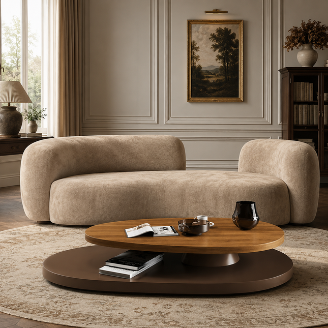 SkyHaven Cloud Lounge Sofa - Ultra-Soft Curved Couch for Minimalist Living Rooms