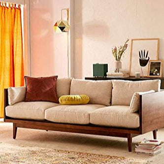 Suez 3-Seater Modern Wooden Sofa Minimalist Mid-Century Couch for Living Room