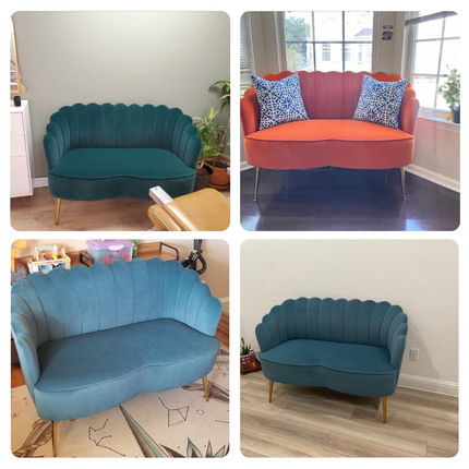 Sariel 50" Loveseat- Tufted Back Curved 2 Seater Sofa for Kids Room, Small Spaces, Hotel, Apartment