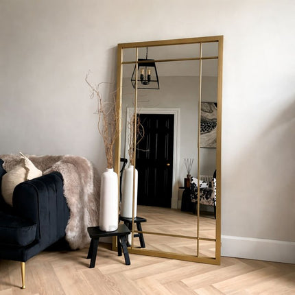 SparkFrame- Rectangle Shaped Full Length Metal Framed Large Size Mirror for Bedroom, Living Room, Foyer, Boutique or Clothing Store