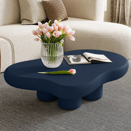 Tigris Blanc Wabi-Sabi Cloud Coffee Table – Japandi Sculptural Organic Center Table for Modern Living Rooms