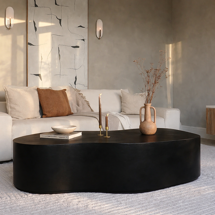 Kuno Coffee Table Modern Fluid Contemporary Biophilic Inspired Designer Center Table Custom Finish Sculptural Statement Table for Luxury Living Area