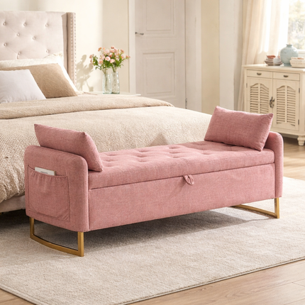 Norelle Contemporary Luxe Flip Top Storage Bench – Modern American-Inspired King Bed Companion for Bedroom & Lounge