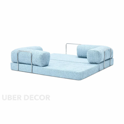 The Teddy Block Sofa- 5-in-1 Modern Adjustable Sofa Cum Bed for Guest Room, Kids Room, Bedroom or Living Room- Custom Fabric and Size