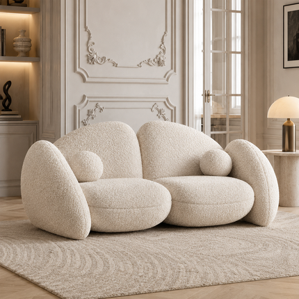 Rumi Modern Wabi Sabi Pebble Sofa, Luxury Sculptural Sofa for Living Room, Lounge Area, Bedroom, Waiting Space