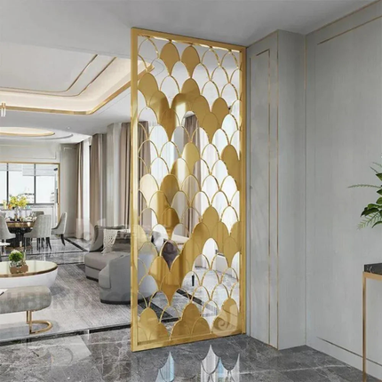 SERAPHIN Stainless Steel Decorative Room Divider Panel Floor To Ceiling Partition For Living Room Dining Area And Foyer