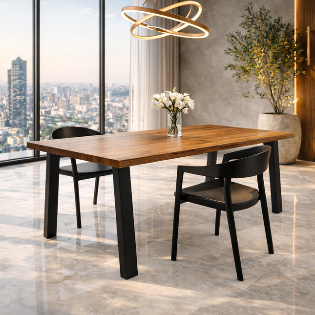 Arkenvale Wooden Dining Table – Industrial Style Rectangular Table for Modern Homes