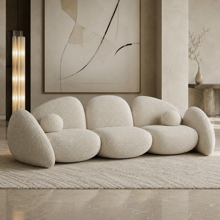 Rumi Modern Wabi Sabi Pebble Sofa, Luxury Sculptural Sofa for Living Room, Lounge Area, Bedroom, Waiting Space