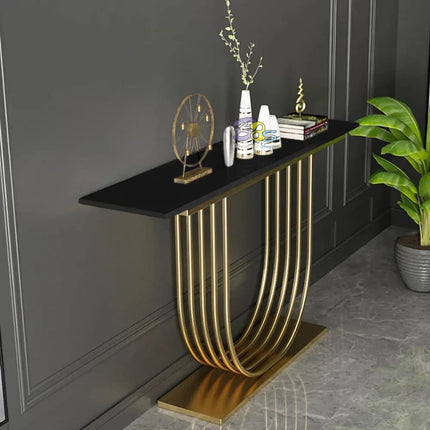 Virello Arc Console Table – Custom Marble Top | Mid-Century Modern European Hallway Accent Console - Uber Decor