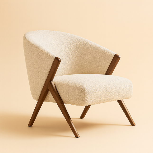 Casa Luxe Waiting Area Chair Mid Century Modern Scandinavian Inspired Solid Wood Legs Fixed Base Reception Chair Living Room and Lounge - Uber Decor