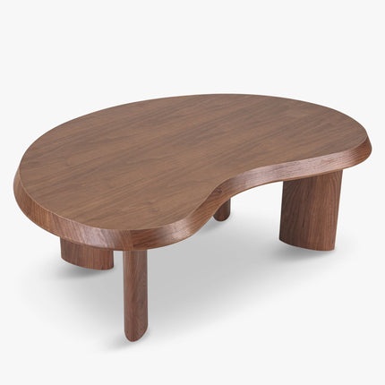 Mali river inspired sculptural coffee table with solid wood craftsmanship mid century modern design for family lounge and formal sitting area